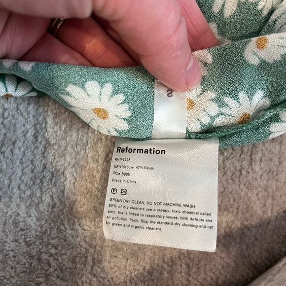 Reformation Green Daisy Seville Mini Slip Dress Authentic - Picture 4 of 8